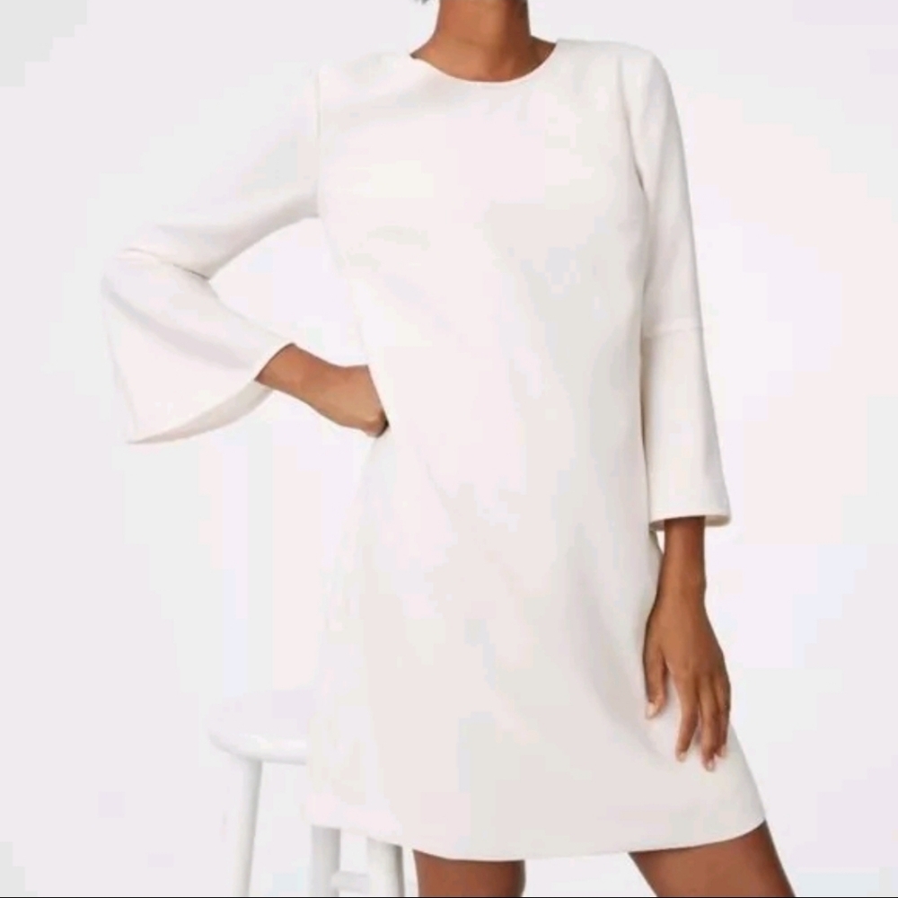 Club Monaco Larchye Bell Sleeve Dress Sz 4 Off-White - Picture 1 of 9